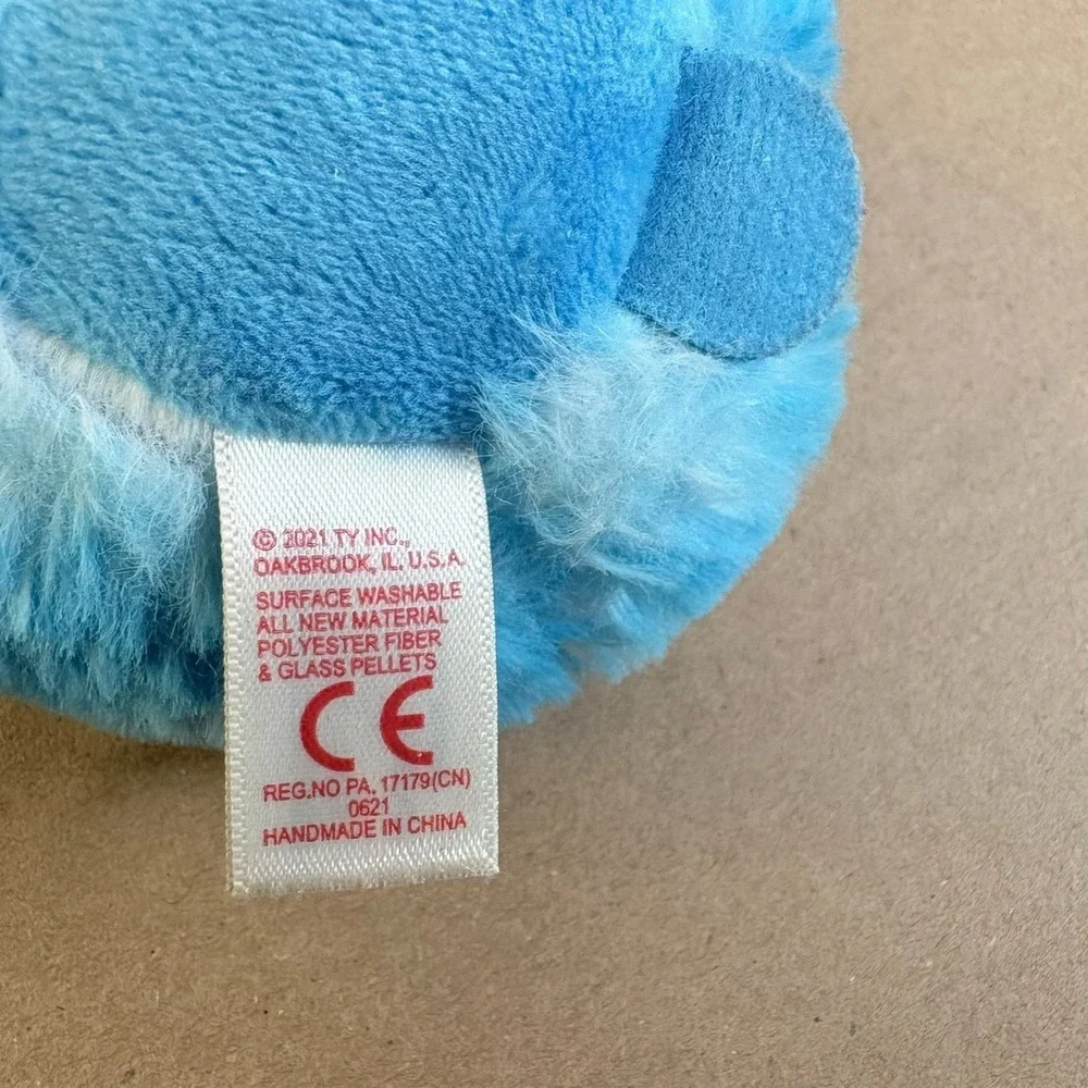 Ty Puff Prince Husky Plush Blue Dog Ball Toy Ty Beanie Ballz Rare Cute